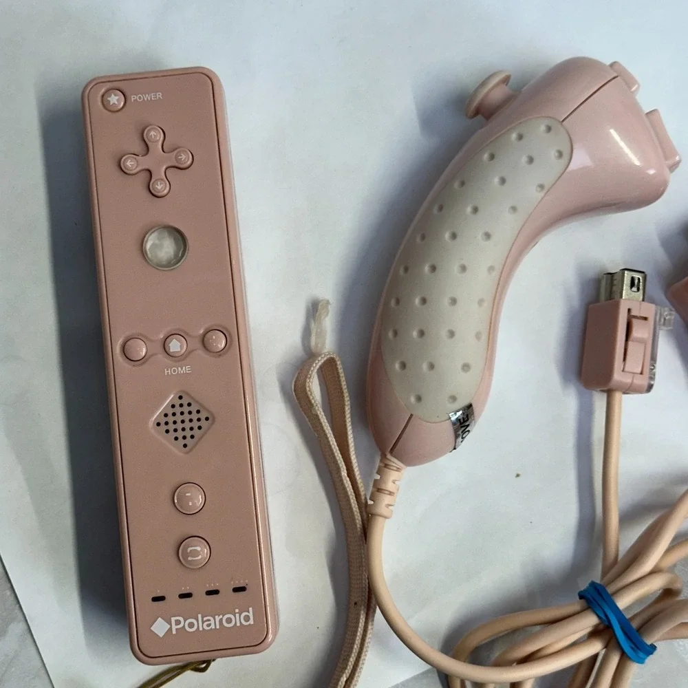 Polaroid Wii Wireless Remote Controller Pink Motion Plus USB Receiver Accessory